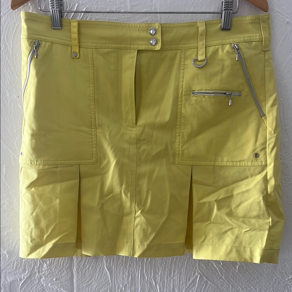 Yellow Mini Skirt with Silver Accents